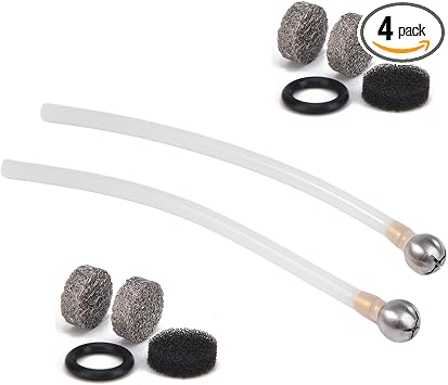 Foam Cannon Replacement Kit – 2PCS Silicone Suction Tube Set with Stainless Steel Filter Balls & Mesh Filters, Copper Co