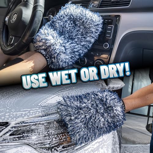 The Dually Dual-Fiber Wet-Dry Microfiber Wash Mitt, 2 Pack