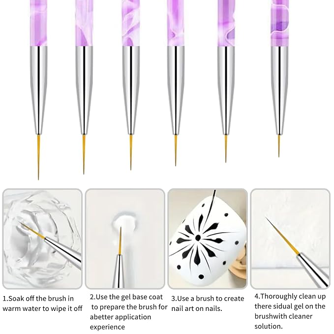 28Pcs Purple Handle Nail Art Brush Set - All-in-One Manicure Tool Kit with Cuticle Brush, Dust Brush, Liner Brush & Builder Gel Brushes for Salon & DIY Nail Art