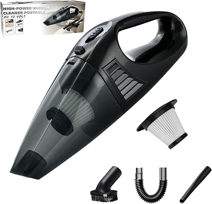 Handheld Vacuum Cordless Portable Rechargeable Strong Suction Car Vacuum Cleaner Powerful Hand Held Vacuum Cleaner with Multi Accessories for Home Office Auto Car Pet (Black) - Cleanova