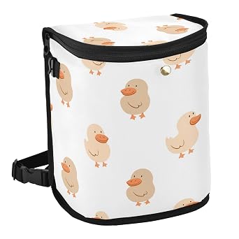 Cute Rubber Duck Car Trash Can with Lid, Waterproof, Sturdy, Easy Cleanup Storage Pockets, Leak-Proof Car Garbage Can 20