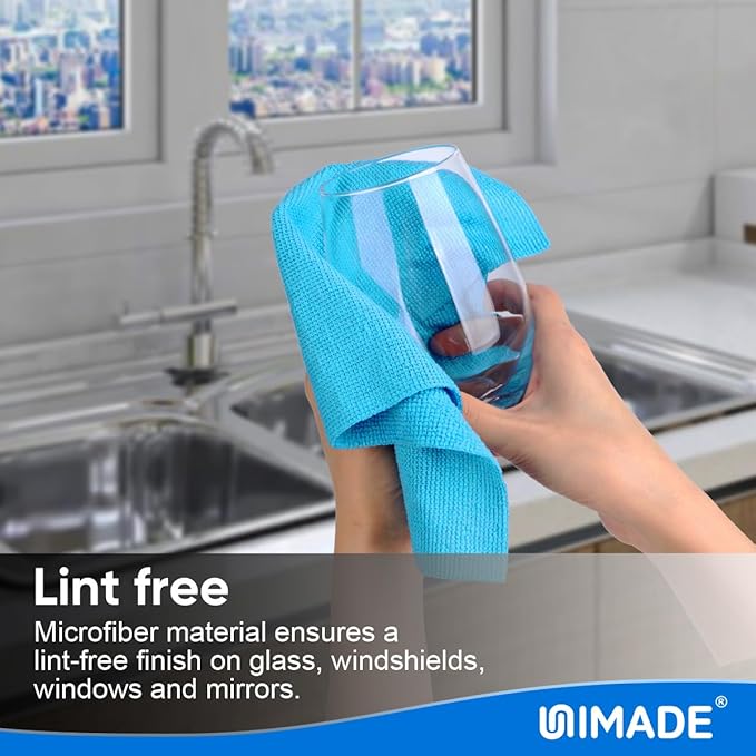 UNIMADE Microfiber Cleaning Cloth, 10 Pack Reusable Microfiber Towels for Cars Lint Free Cleaning Shop Towel Rags for Home Kitchen Automotive Bar Mechanic Restaurant Garage, 11.5"x 11.5", Multicolor