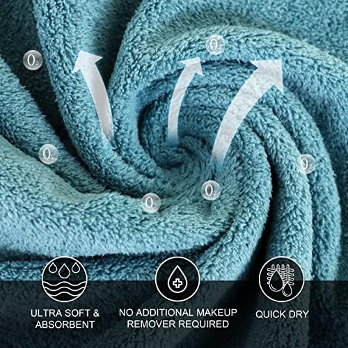 Microfiber Facial Cloths Fast Drying Washcloth 12 Pack - Premium Soft Makeup Remover Cloths - Multicolored