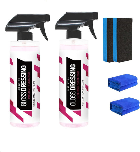 Car Plastic Tire Restorer – Ceramic Coating Trim Dressing for Faded Tires, Interior & Floor Mats – Quick Detailer, Gloss Shine