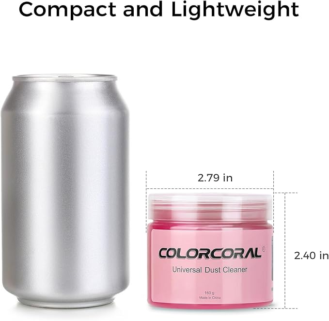 COLORCORAL Cleaning Gel for Car Universal Gel Cleaner Auto Detailing Car Vent Keyboard Cleaning Putty Car Interior Cleaner Dashboard Dust Remover Putty Auto Duster Cleaning Kit 160G - Rose Red