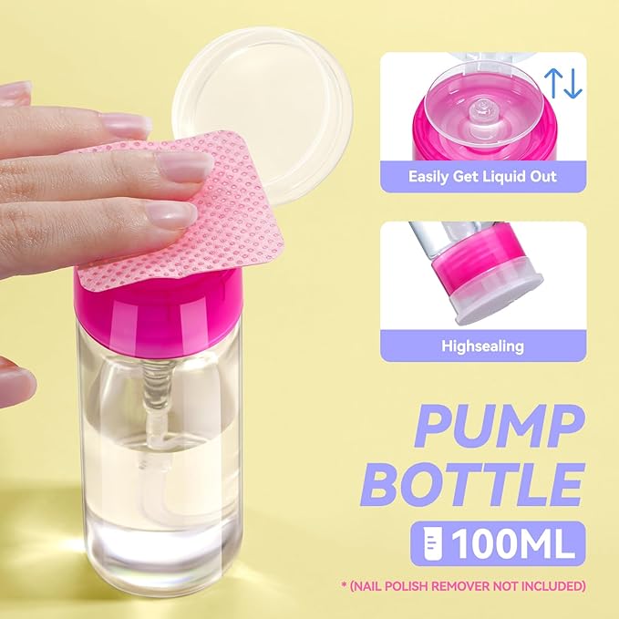 TsMADDTs Gel Nail Polish Remover Kit with Lint Free Wipes, Nail Soak Off Clips, 100ml Nail Polish Remover Bottle, Cuticle Pusher/Peeler, File, Buffer Block