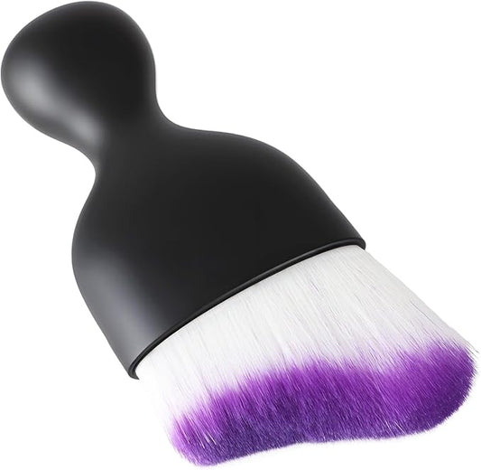 Car Detailing Brush, Soft Bristle Cleaning Brush, Scratch-Free Auto Duster Tool for Dashboard, Air Vents, Leather & Interior Cleaning (Black&Purple)