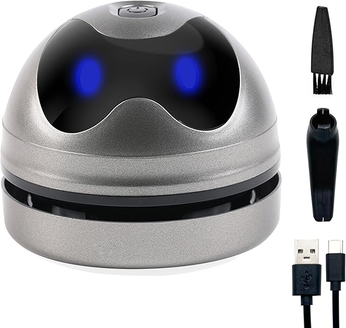 Desktop Vacuum Cleaner Mini Vacuum Cleaner for Crumbs Desk Table USB Vacuum Sweeper for Cleaning Eraser Crumbs Seeds Pet Hairs Flakes Computer Keyboard