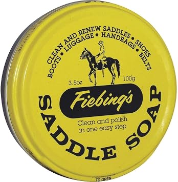 Fiebing's Yellow Saddle Soap for Leather (3.5 oz Tin) - Cleaner & Conditioner to Soften, Protect & Restore Leathercraft,