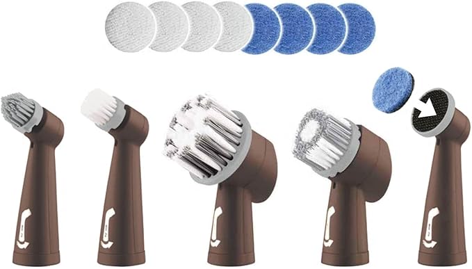 Horsepower Pocket Pony GOLD Edition Oscillating Power Scrubber w/Longer RunTime, Waterproof, Cordless/Rechargeable, Pocket-Sized, Deep Clean Tight Spaces, Grout Lines, Corners, 5 Heads & LED
