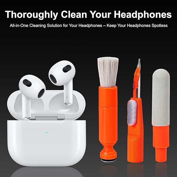 Keyboard Cleaner Laptop Cleaning Kit, Keyboard Cleaning Kit with Retractable Keyboard Brush and Multi-Function Cleaning Pen for MacBook iPad iPhone, Tablet, PC, Camera Lens, Phone, PC Monitor