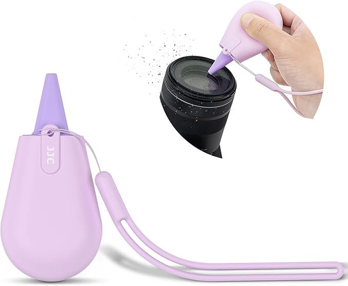 JJC Pocket-Sized Silicone Camera Dust Blower Lens Air Blower, Small Camera Lens Cleaner Air Blower for Sensor LCD Keyboards Filters Printing, Lilac Portable Dust Blower for Outdoor Travel Cleaning