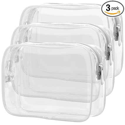 PACKISM Clear Makeup Bag for Travel - Large Size for Checked Luggage, White