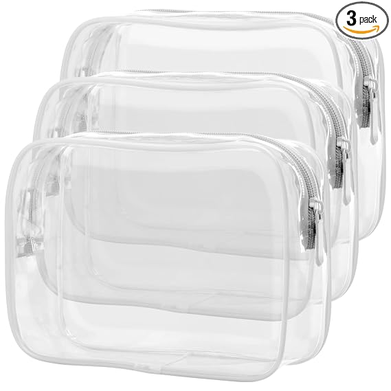 PACKISM Clear Makeup Bag for Travel - Large Size for Checked Luggage, White