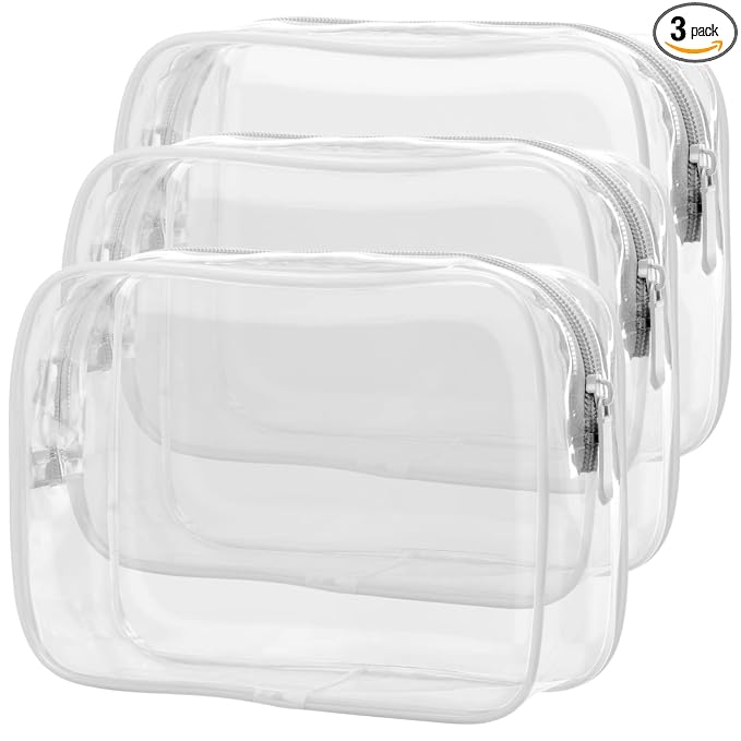PACKISM Clear Makeup Bag for Travel - Large Size for Checked Luggage, White