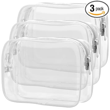 PACKISM Clear Makeup Bag for Travel - Large Size for Checked Luggage, White
