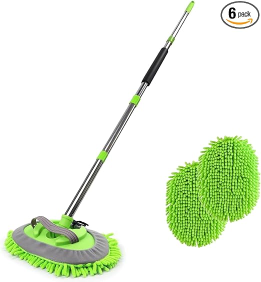 HITJOY 62'' Car Wash Brush with Long Handle, 3Pcs Car Wash Kits