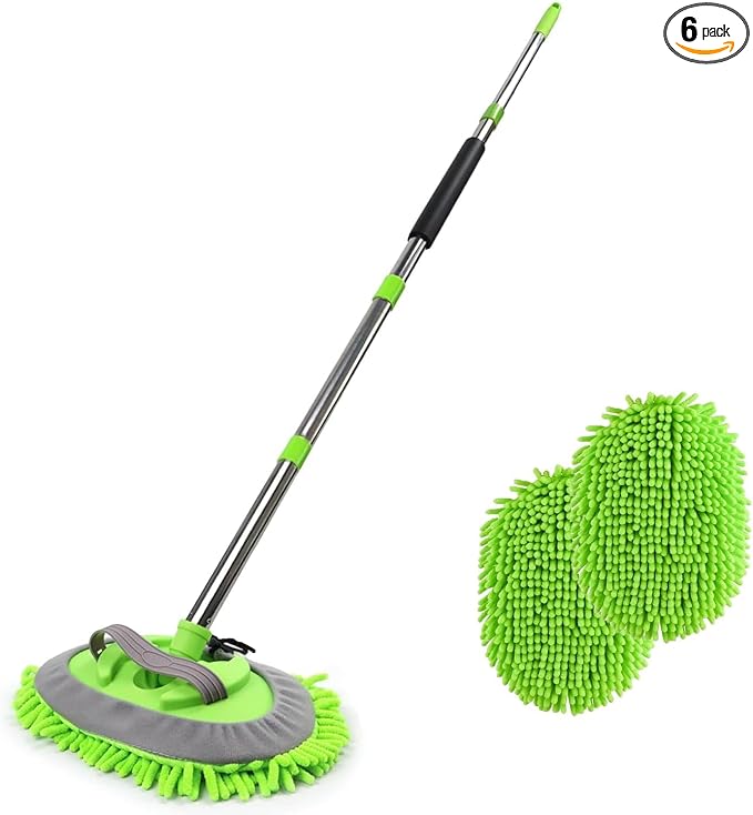 HITJOY 62'' Car Wash Brush with Long Handle, 3Pcs Car Wash Kits