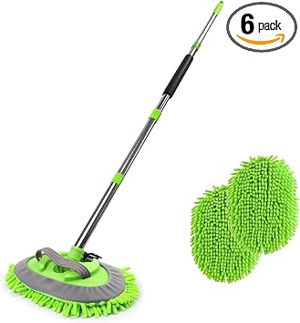 HITJOY 62'' Car Wash Brush with Long Handle, 3Pcs Car Wash Kits
