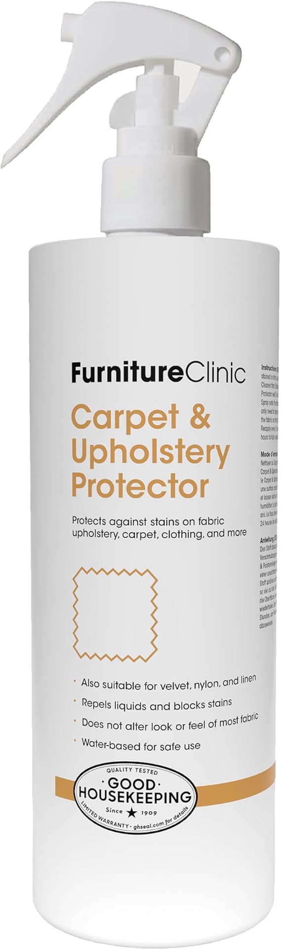 Furniture Clinic Fabric Protector Spray | Creates Barrier Against all Liquid Stains | Prevents Odors and Dirt | For Upho