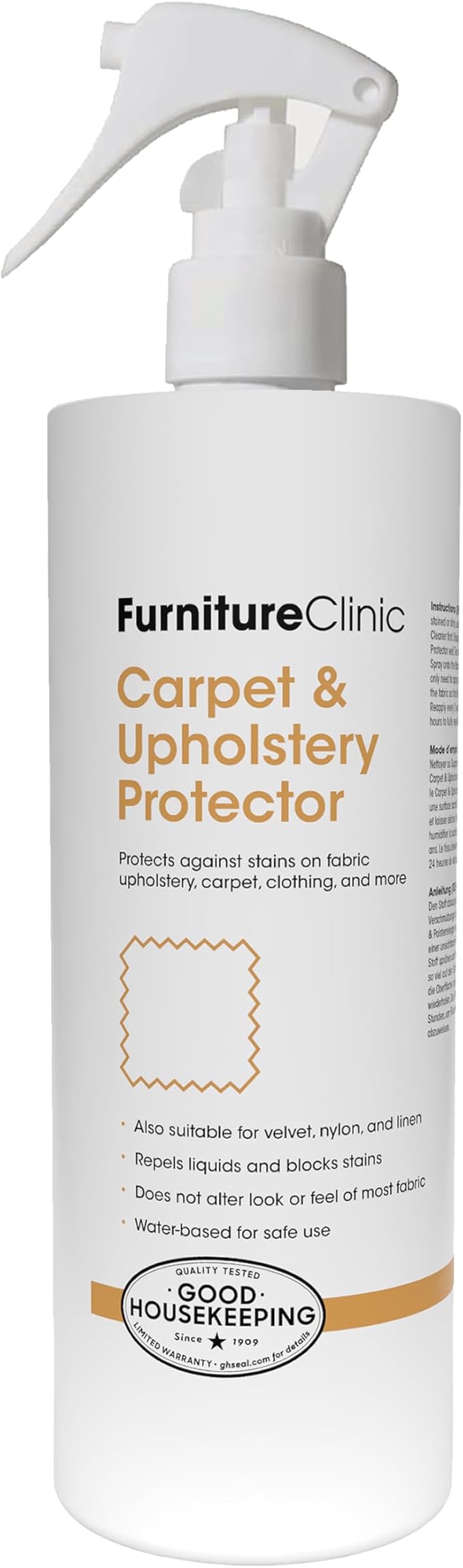 Furniture Clinic Fabric Protector Spray | Creates Barrier Against all Liquid Stains | Prevents Odors and Dirt | For Upho
