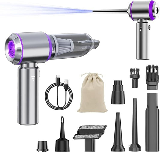 20000Pa Car Vacuum Cleaner High Power, Cordless Mini Vacuum Air Duster for Car Detailing Kit, 4-in-1 Portable Handheld Vacuum with Brushless Motor, Aspiradora para Carro, Home Office Pet (Purple)