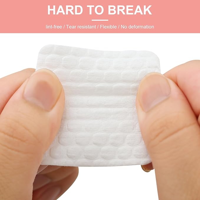 Lint Free Nail Wipes,500PCS AB Side Design Ultra-Absorbent Cotton Nail Wipes for Soaking Up Gel Nail Polish Remover,Tough and Soft Wipes for Acrylic Gel Nails,Home Salon & DIY