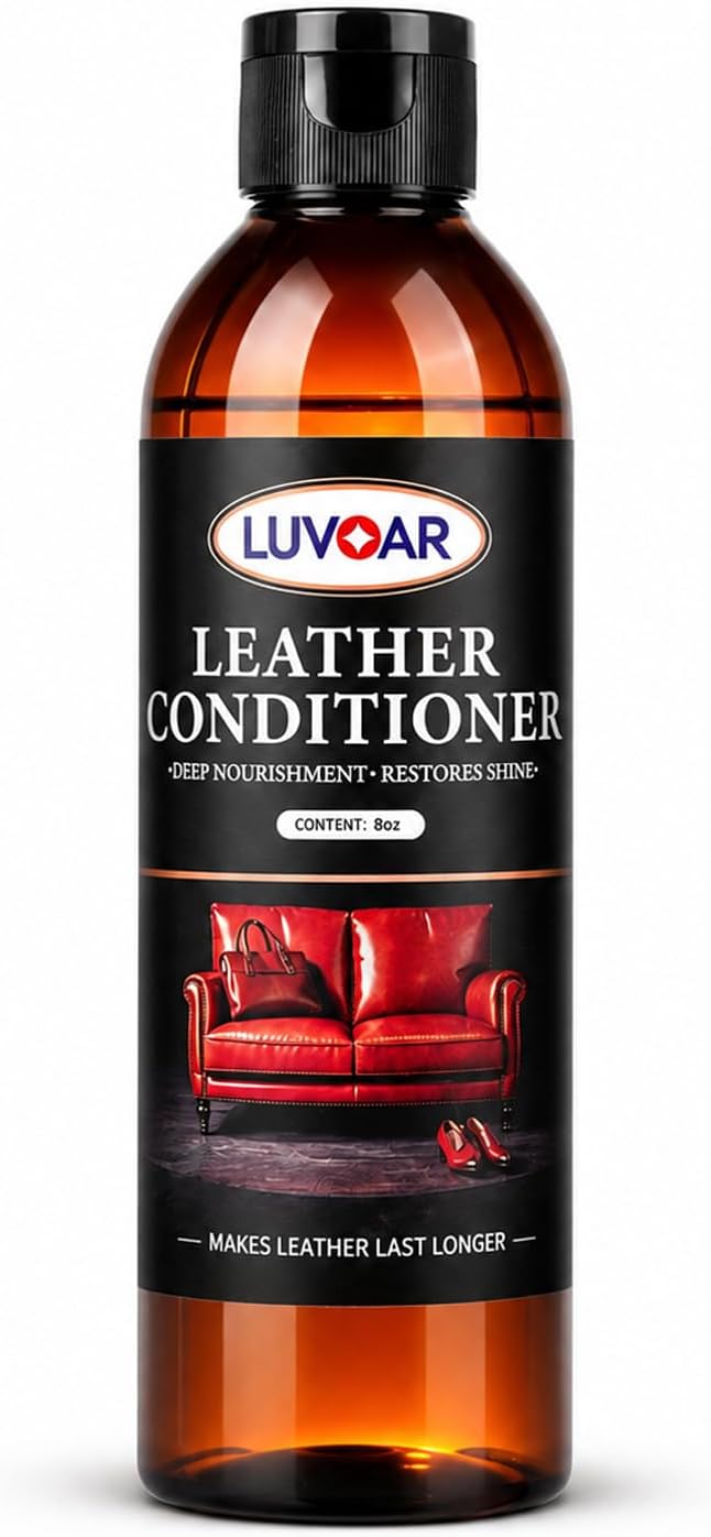 Leather Conditioner Oil - Deeply Nourishes for Leather Furniture, Car Seats, Shoes, Purses & Accessories -8oz