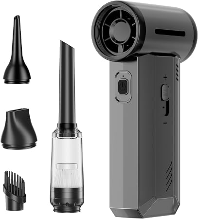 COWSAR Portable Handheld Turbo Fan, 3-in-1 Portable Cordless Dust Cleaner, 130000 RPM Air Blower Vacuum, 30dB Low Noise 