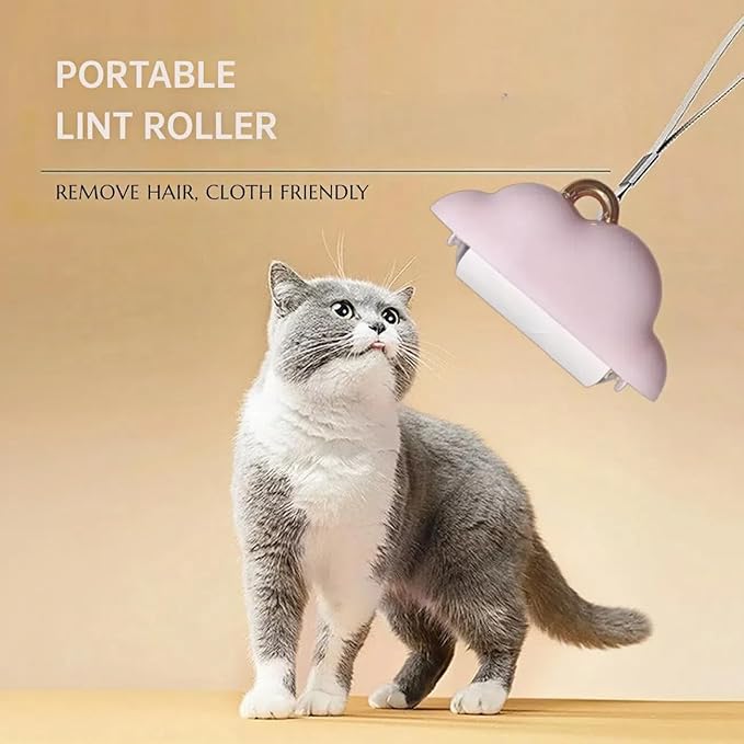Portable Lint Roller 150 Sheets Travel Size, Mini Lint Roller for Clothes and Reusable Pet Hair Remover, Cute Small Sticky Dust Remover Refillable