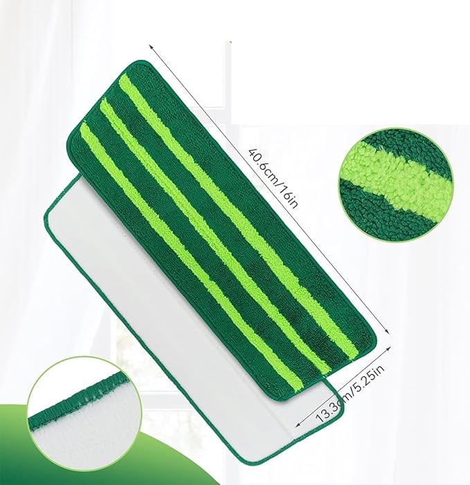 Mop Head Replacement for Libman Freedom Spray Mop - Washable Reusable Wet & Dry Cleaning - Microfiber Spray Mop Pads Refill for Multi-Surface Floor -12 Pack (Green）