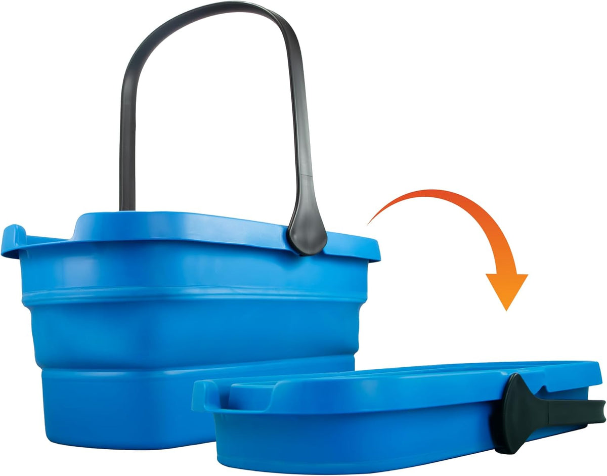 Professional 3-Gallon Collapsible Bucket, Portable Household Cleaning Supplies, Small Washing Buckets with Handles, Essential Water Container and Storage Organizer Tool
