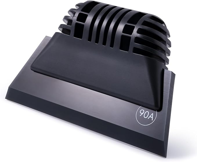 FOSHIO Black Small Squeegee, Non-Slip Handle Rubber PPF Squeegee for Window Cleaning, Shower Glass Door, Car Windshield