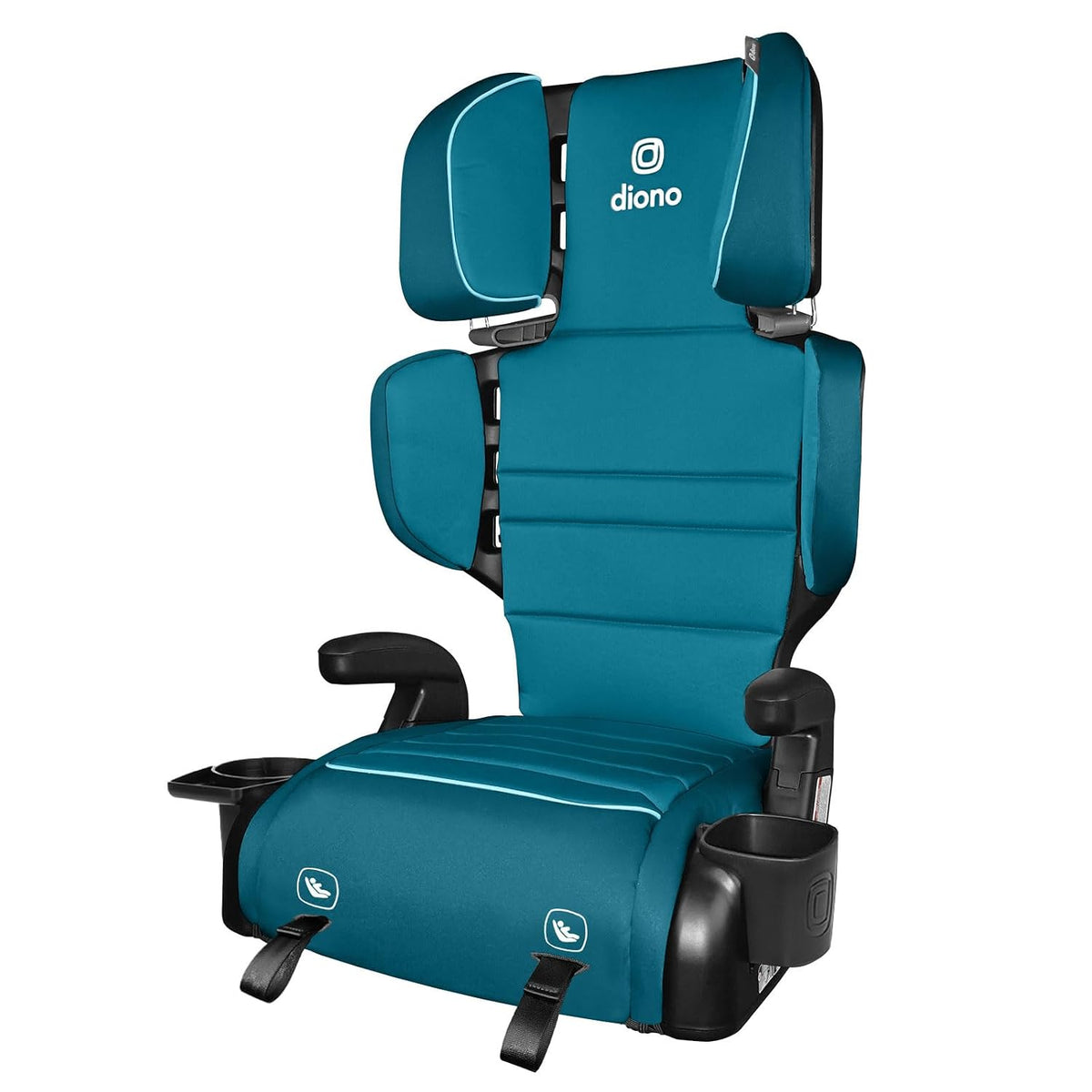 Diono Connect3 RXT 2-in-1 High Back Booster, Slim Fit 3-Across in Many Mid-Sized Sedans and SUVs, for Children from 40-120 lbs., Lightweight with Latch, Blue Razz Ice
