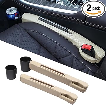 Advanced 3in1 Car Seat Gap Filler with Pocket Organizer and Removable Cupholder,Console Side Pocket Organizer,Car Seat G