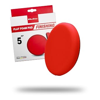 Maxshine 5” Universal Flat Foam Finishing Pad – Hook & Loop Polishing Pad for DA & Rotary Polishers – Heat-Resistant Pre
