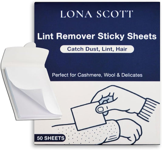 Lint Remover & Lint Roller in a Pad - Travel Friendly for Clothes, Travel, Pet Hair Remover, Dust Remover & Dandruff Remover