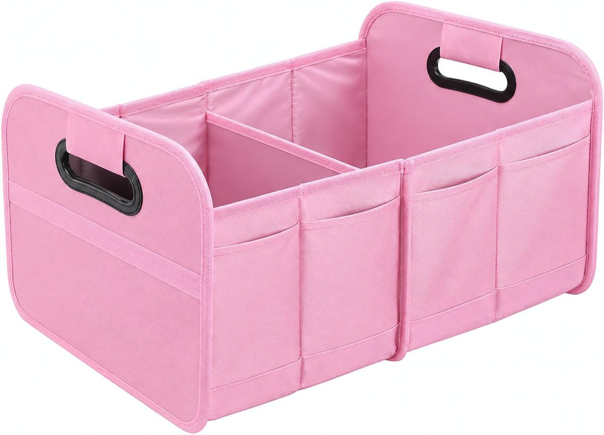 Car Trunk Organizer, Foldable Cargo Storage Bin, 35L, Pink