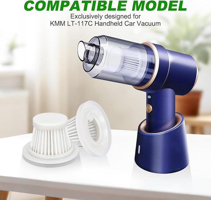 LT-117C Filters Replacement Compatible with KMM LT-117C Handheld Car Vacuum Cleaner - HEPA Vacuum Filter - 6 Pack
