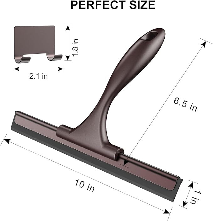 SetSail Squeegee for Shower Glass Door Stainless Steel Shower Squeegee for Glass Doors All-Purpose Window Squeegee for Car Windshield Cleaning 10 Inches
