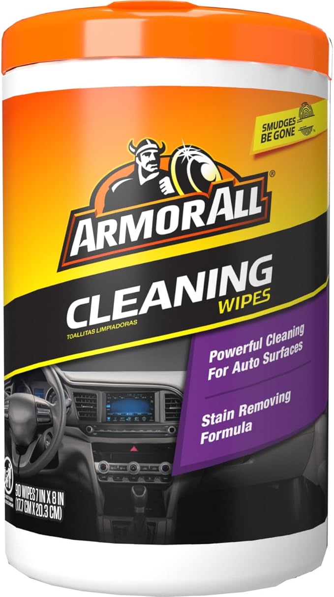 Armor All Car Cleaning Wipes, Wipes for Car Interior and Car-Exterior, 90-Wipes Each (Pack of 6)