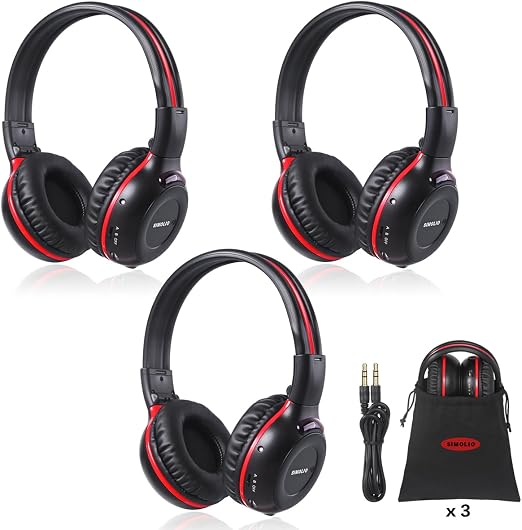 SIMOLIO Infrared Headphones for Car DVD for Honda Odyssey, uConnect, Chrysler Pacifica, Town & Country, Toyota Sienna,Wi