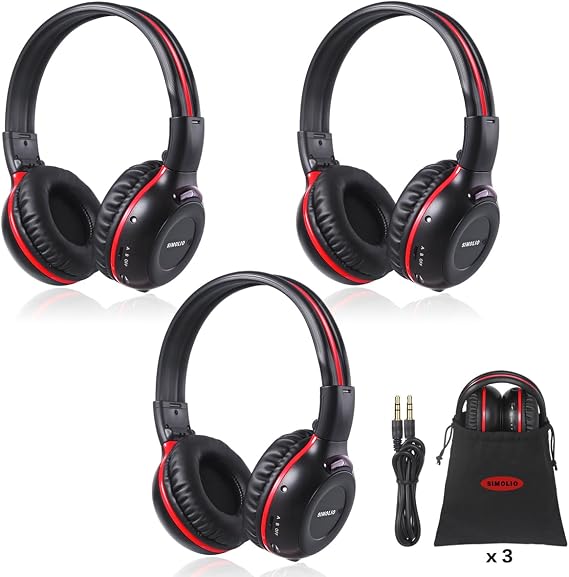 SIMOLIO Infrared Headphones for Car DVD for Honda Odyssey, uConnect, Chrysler Pacifica, Town & Country, Toyota Sienna,Wi