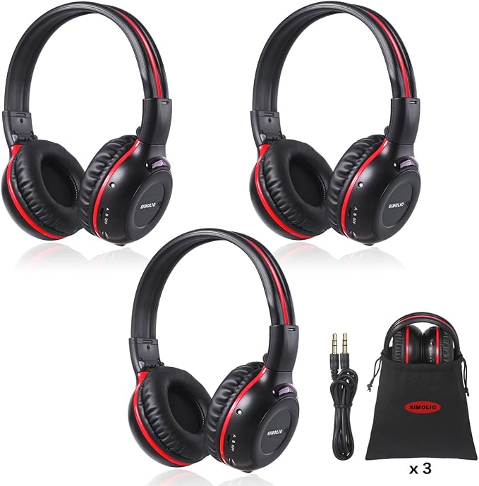 SIMOLIO Infrared Headphones for Car DVD for Honda Odyssey, uConnect, Chrysler Pacifica, Town & Country, Toyota Sienna,Wi