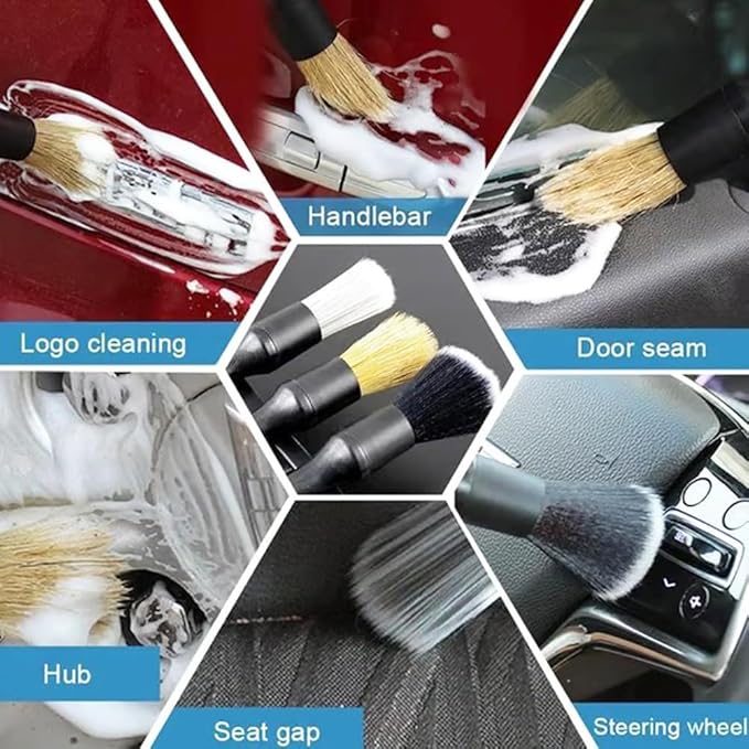 8PCS Car Detailing Brush Set，Soft Car Cleaning Brush，for Cleaning interiors Car Betailing Kit，Ventilation Opening、Console、Seat Seam