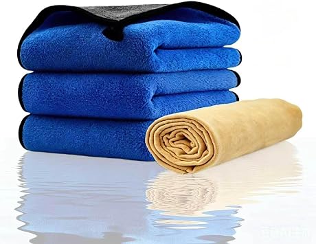 Car Cleaning Kit – MicrofiberTowels & Chamois Cloth for Drying