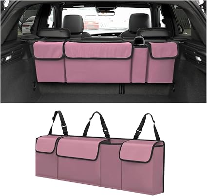 BELOMI Car Trunk Organizer, Auto Waterproof Sturdy Backseat Hanging Large Storage Collapsible Cargo Bag with Anti-Slip A