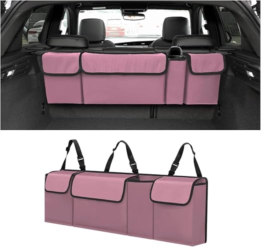 BELOMI Car Trunk Organizer, Auto Waterproof Sturdy Backseat Hanging Large Storage Collapsible Cargo Bag with Anti-Slip A