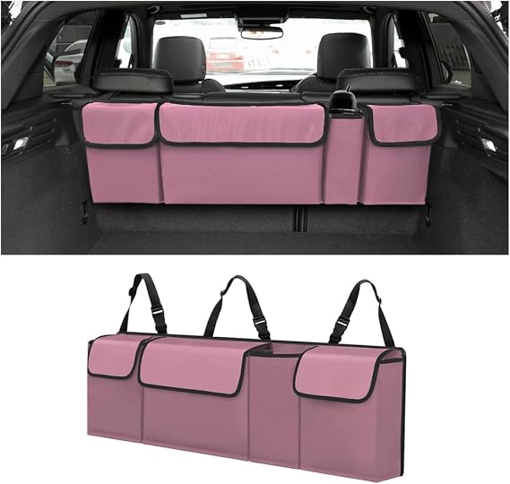 BELOMI Car Trunk Organizer, Auto Waterproof Sturdy Backseat Hanging Large Storage Collapsible Cargo Bag with Anti-Slip A