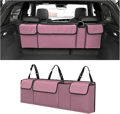 BELOMI Car Trunk Organizer, Auto Waterproof Sturdy Backseat Hanging Large Storage Collapsible Cargo Bag with Anti-Slip A